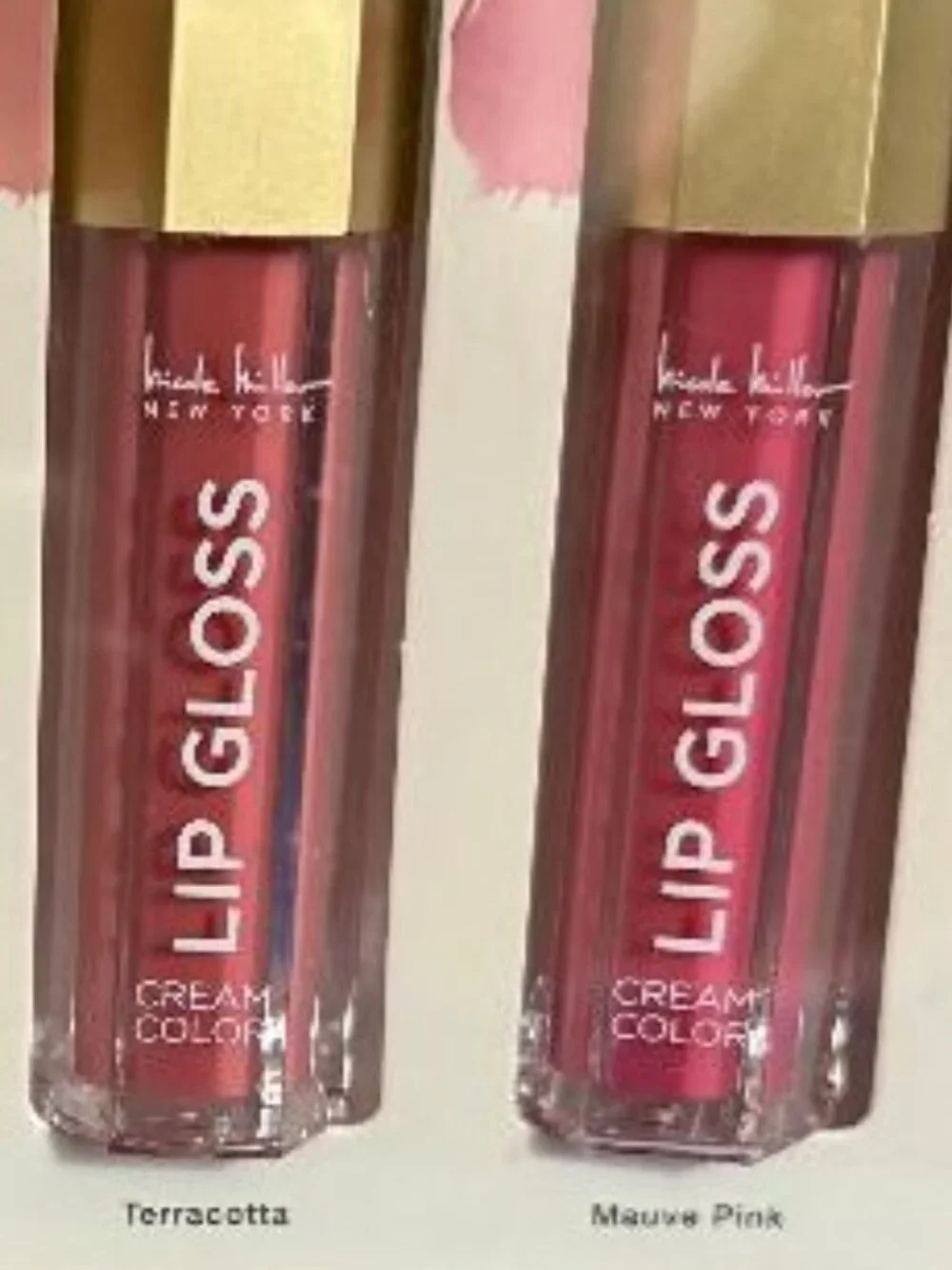 NICOLE MILLER NEW YORK 4 PACK ROSY NUDE HIGH SHINE SHADES CREAM COLOR LIP GLOSS